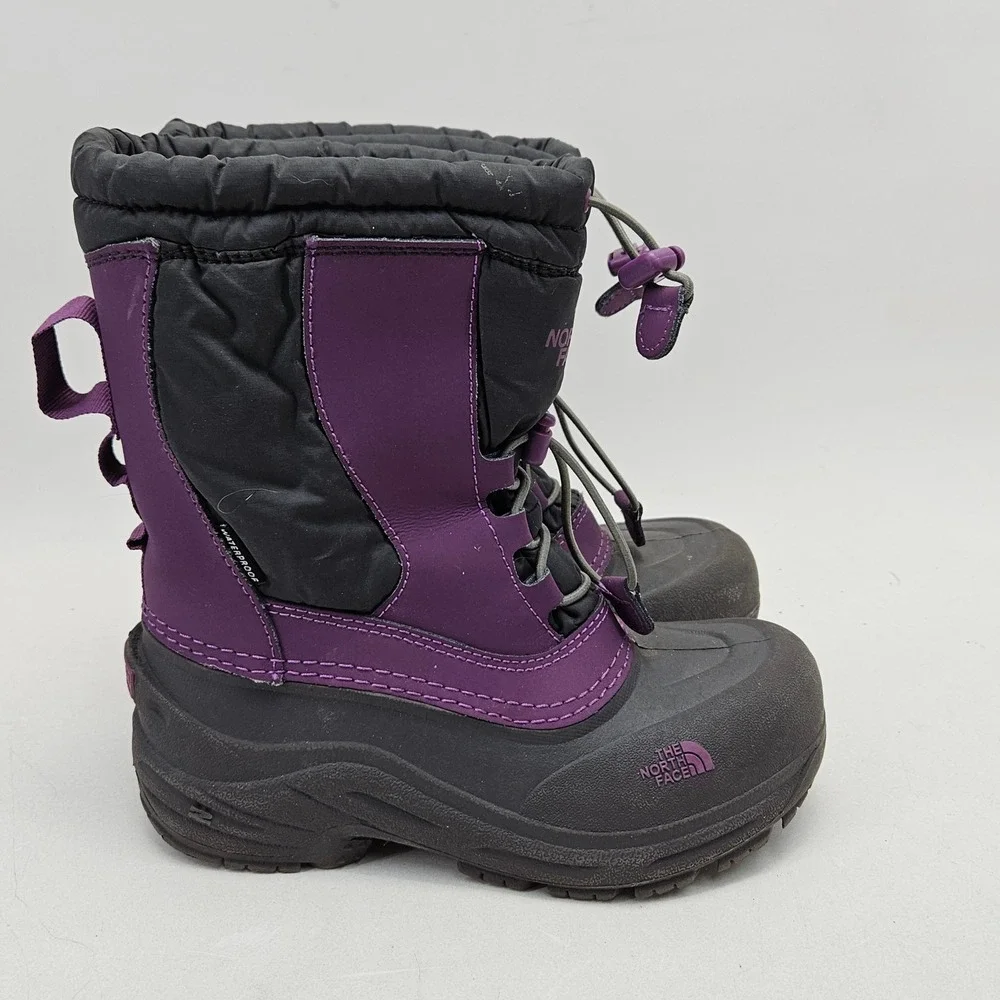 The North Face Girls Alpenglow Purple Winter Snow Boots 3Y No insoles